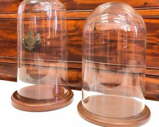 Two Antique Glass Cloches