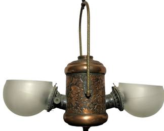 Victorian Hanging Copper Gas Lamp