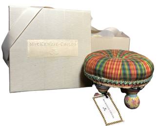 MACKENZIE CHILDS Miniature Tufted Ottoman NIB