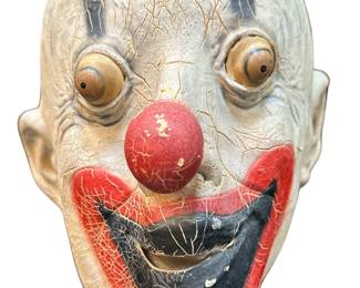 Vintage Halloween Clown Mask, circa 1940s