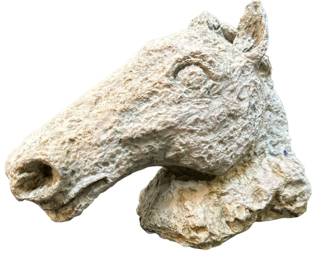 Carved Horse Head Sculpture