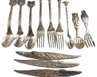 12pc Collection REED AND BARTON Safari Silverware