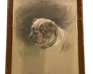 P HARLAND FISHER Painting of Pug Dog