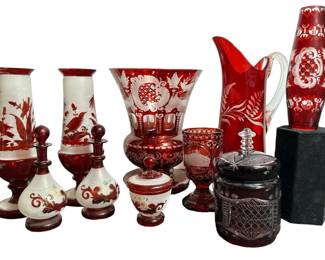 Collection Ruby Bohemian Glass