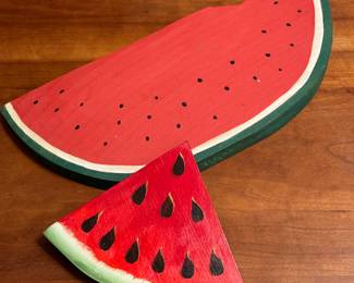 Wooden watermelon slices