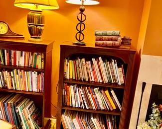 Mahogany Book Cases, FILLED with William Sonoma Cook Books!!