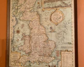 Shakespeare Map, Framed 