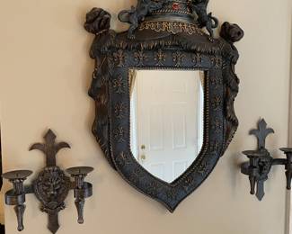 Midlevel Decor  Mirror, Candle Holders 