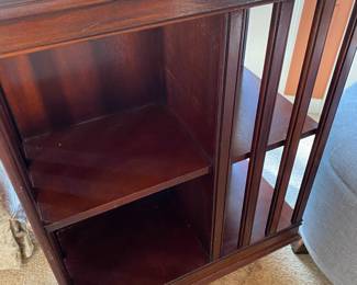 Vintage Mahogany 19th Century Revolving Occasional Table /Book Shelf/On Casters