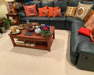 Hancock & Moore Leather Sectional. Soft Surroundings Large Decorative Pillows, 