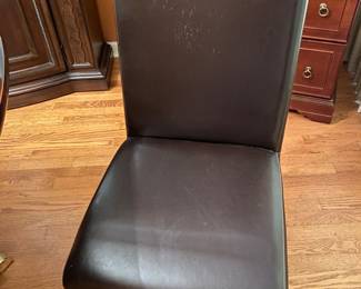 Pottery Barn Pleather Side Chairs , Some OK Condition, Some Not.