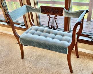 Vintage Music Lyre Bench