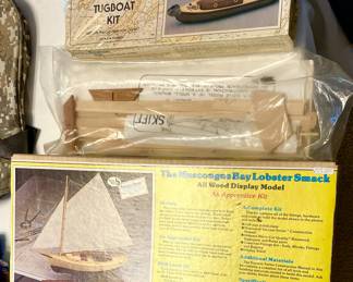 Vintage Model Ships and boat kits, still unused in boxes and all complete.