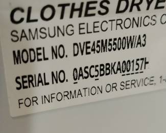 SAMSUNG - DIGITAL FRONT-LOADING WASHER & DRYER W/USER MANUAL & STORAGE - LESS THAN 5 YEARS OLD - $400 EACH