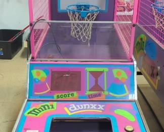 Innovative Concepts In Entertainment "Mini Dunxx" Arcade Game, Discovery Zone Branded, 35"x77"x78", Powers On