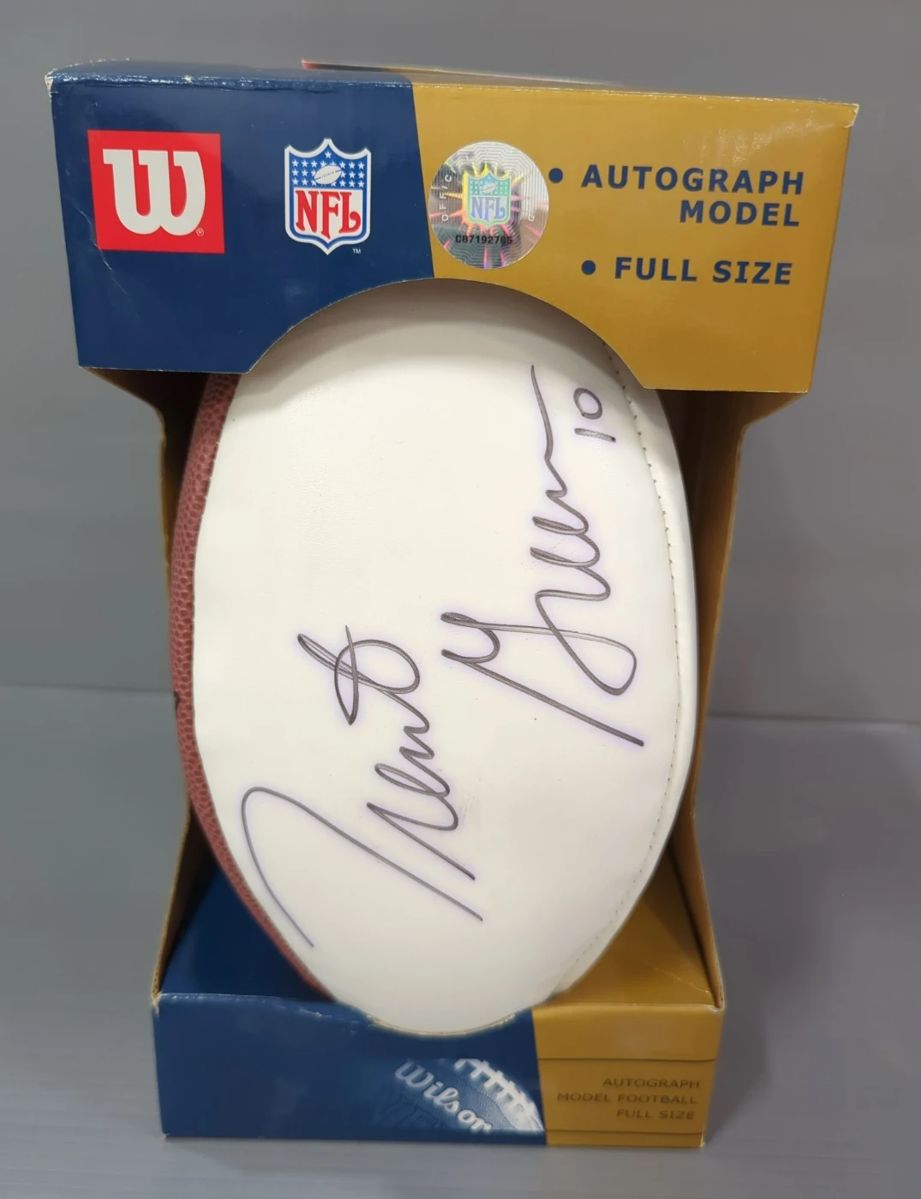 Wilson Autograph Model Football Full Size Purportedly Signed By Trent Green