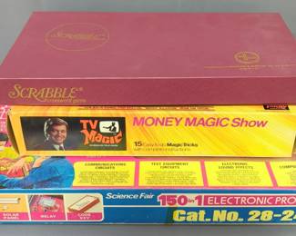 Scrabble Crossword Game, Money Magic Show And Science Fair 150 In 1 Electronic Project Kit