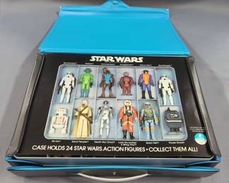 Vintage Kenner Star Wars Mini-Action Figure Collectors Case Including Boba Fett, Luke Skywalker X-Wing Pilot, Greedo, Stormtroopers And More
