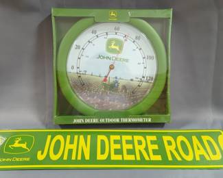 John Deere Street Sign And John Deere Outdoor Thermometer