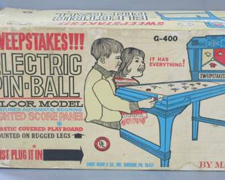 Marx Sweepstakes Electric Pin-Ball Floor Model With Lighted Score Panel