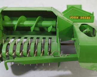 Vintage John Deere Diecast 1:16 Scale Toy Grain Drill And Baler Implements, In Original Boxes