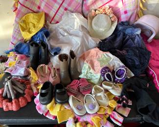 American Girl doll - Assorted clothes, shoes, boots, and accessories