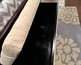 Cream upholstered storage bench

