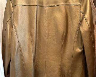 Cabi gold leather jacket