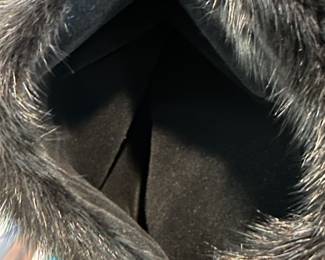 Henig black mink fur coat