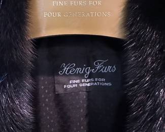 Henig black mink fur coat
