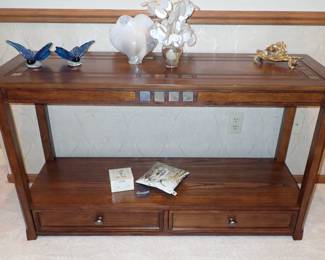 WOOD SOFA TABLE WITH STORAGE