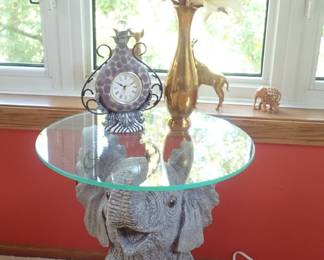 ELEPHANT BASE WITH GLASS TOP