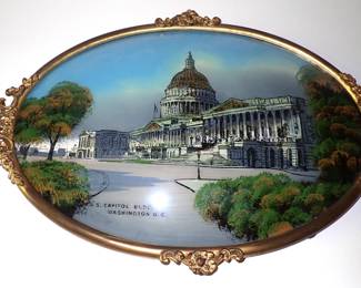 OVAL BOWED GLASS PICTURE