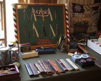 Collection of vintage straight razors
