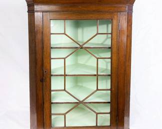 Antique wall mount corner cupboard 