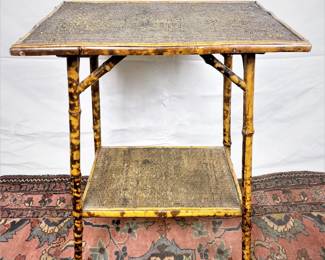 Antique rattan side table