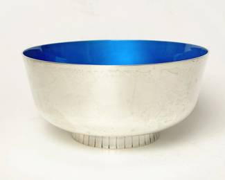 Sterling and enamel bowl by Old Newbury Crafters