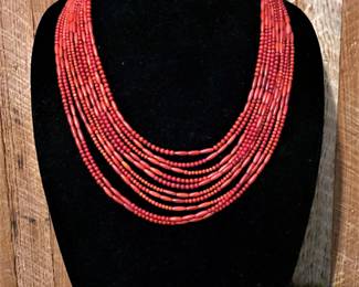 Coral beaded multi strand necklace by Desert Trading Company