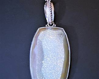 Large Southwestern sterling pendant marked CL