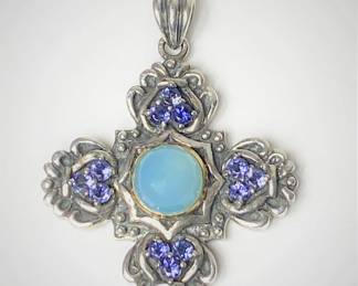 Sterling and 14 k gold cross by Samuel Benham