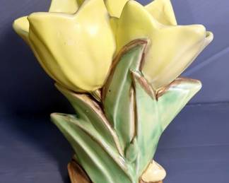 Vintage McCoy Double Tulip Vase, Weller Pottery Planter Bowl, 8" Flower Vase, And More