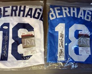 Autographed Stitched Bret Saberhagen KC Royals Authenticated Jerseys, Qty 2