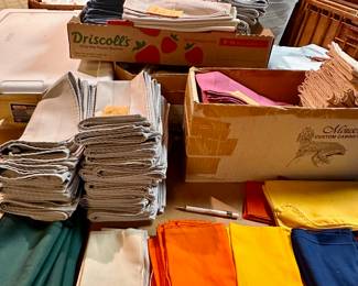 Dozens of napkins in various colors.