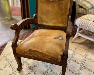 Nice antique parlor chair ready for your upholstery.