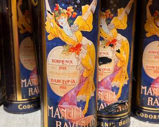 Tin containers.  The bottles of sparkling wine long gone.