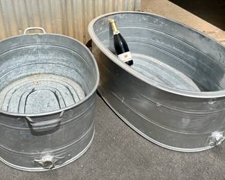 More!  Extra large tubs.  Sparkling wine bottle shown for size reference.