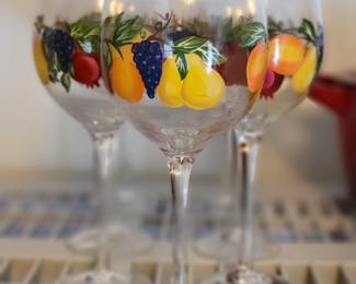 Hand painted wine glasses 