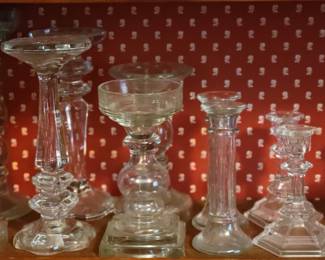 Clear glass candle holders 