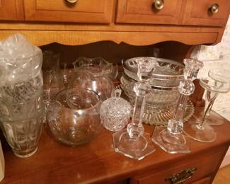 Cut Glass Servingware and Decorations