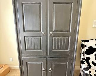 distressed wood entertainment center